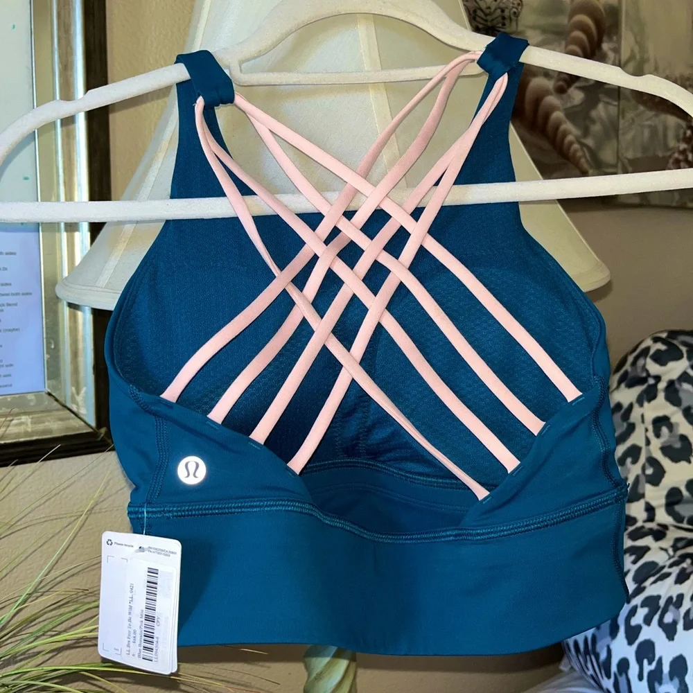 NEW Lululemon Bra Free To Be Wild β’ size 6 β’ Color: Blue Borealis/Pink Mist - Picture 1 of 5